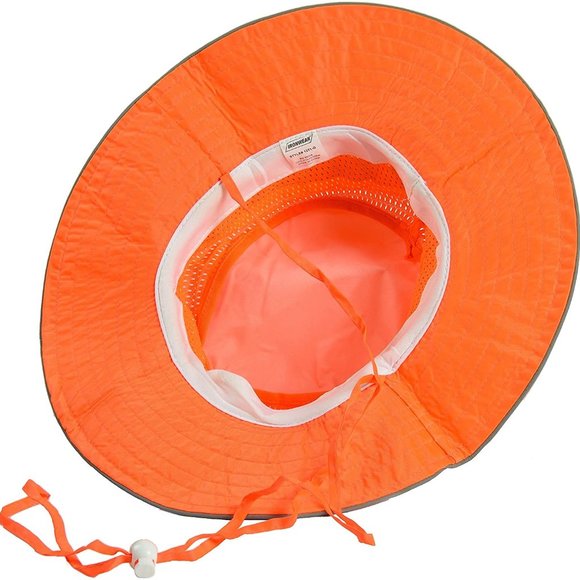Orange high visibility Hat adjustable neck strap - Picture 2 of 3